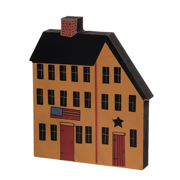 *Town House Blocks Primitive Shelf Sitter - Picture 12 of 12